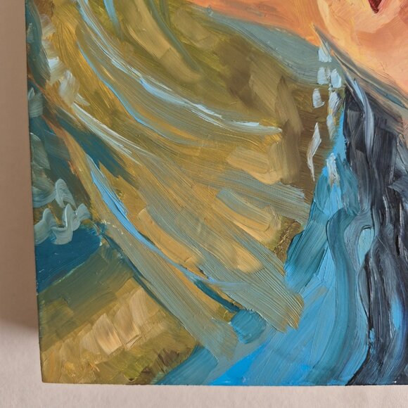 “Dreaming” Original Oil Painting by Robin White on Wood Panel 10” x 8” 1.5” - Picture 6 of 11